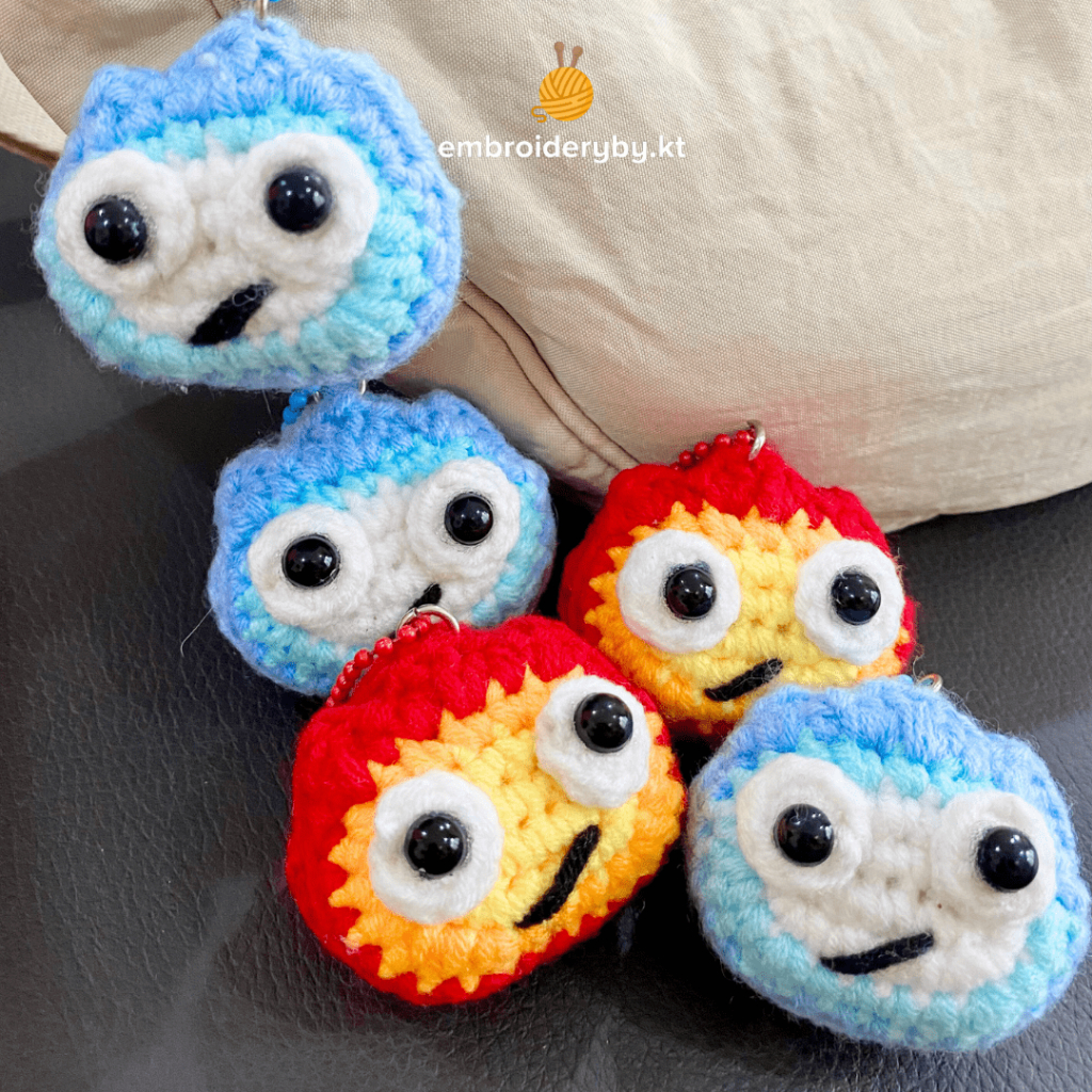 Calcifer Howl Amigurumi / Crochet Ghibli / Gantungan Kunci Ghibli / Ghibli