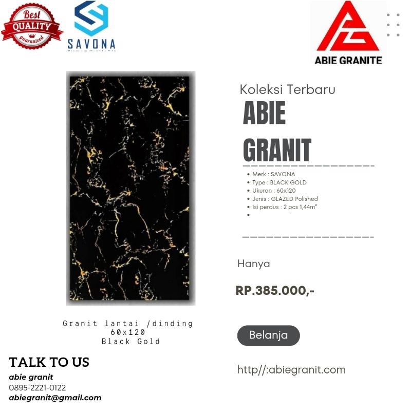 Granit lantai 60x120 savona black gold