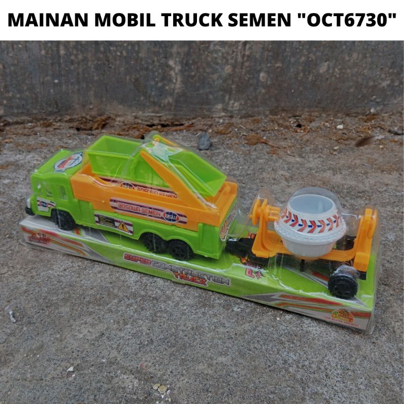 MAINAN ANAK TRUCK SEMEN "OCT6730" - MOBIL TRUCK SEMEN PLASTIK