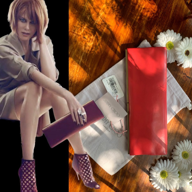 jimmy choo ciggy bag preloved original ori authentic auth pink tas pesta party bag tas kondangan