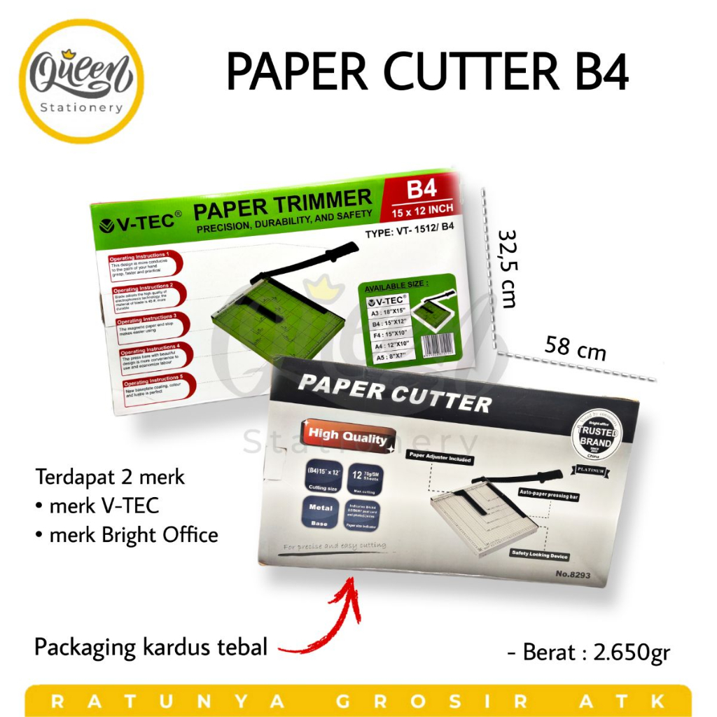 

1 PCS PAPER CUTTER B4 ALAT POTONG KERTAS
