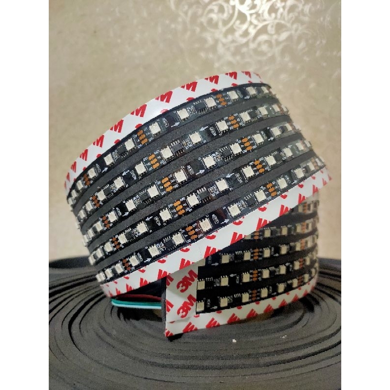 Strobo wifi 5 baris 44mode Lampu led strip Running text variasi hiasan kaca mobil 5 baris v3 12volt 