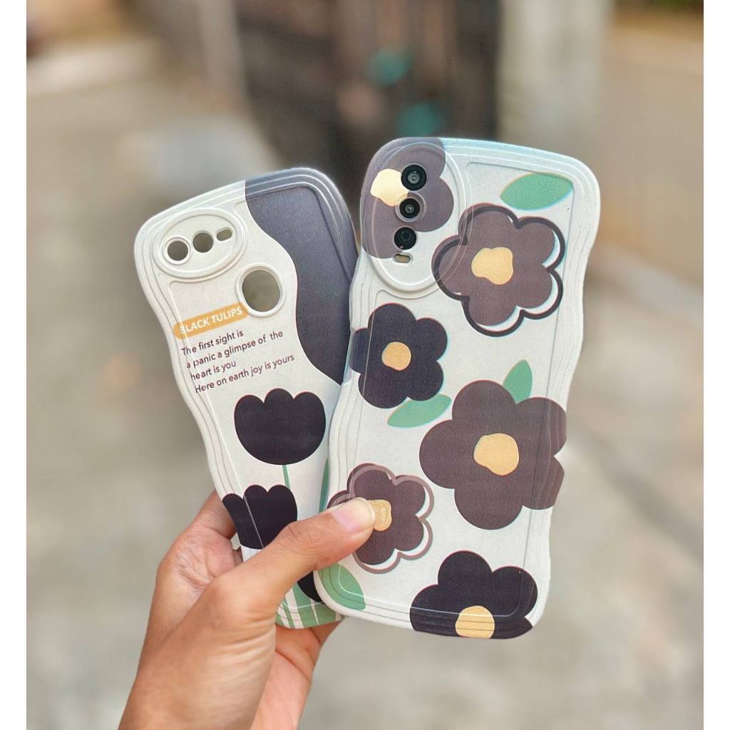 Case Wave Redmi 8 9a 5a 9t 6a 9c A1 10c 12c Note 8 9 10 Pro 11 12 4g Motif Bunga Gelombang Bening CS