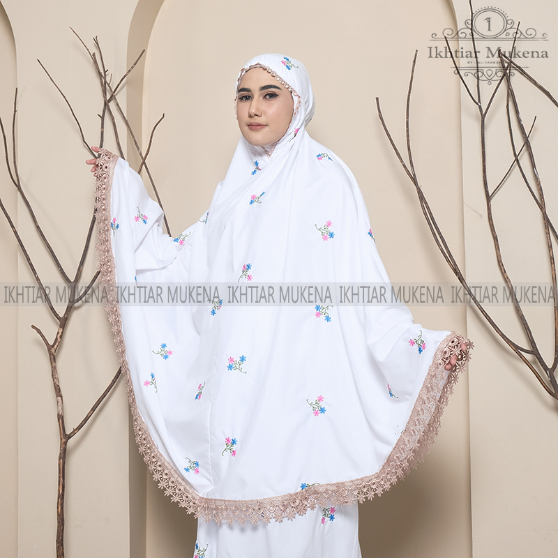 Mukena Dewasa  Bordir  Melati Exlusive; Ikhtiar Series