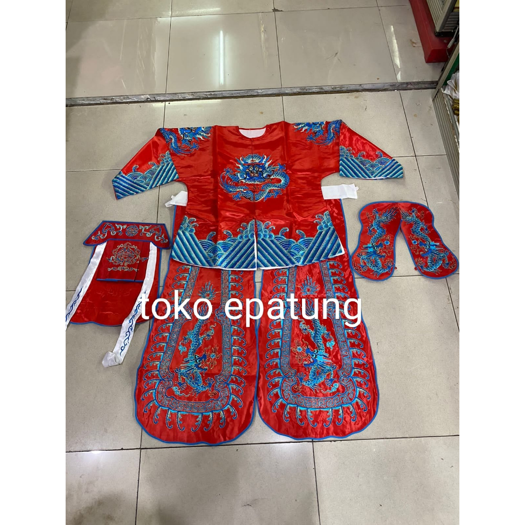 baju tatung - 7 naga - merah- Biru
