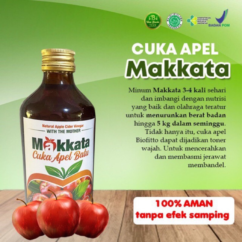 CUKA APEL ASL MAKATA MAKATTA | Cuka Apel Makkata ORIGINAL | Cuka Apel Untuk Wajah | Murni Organik Ha