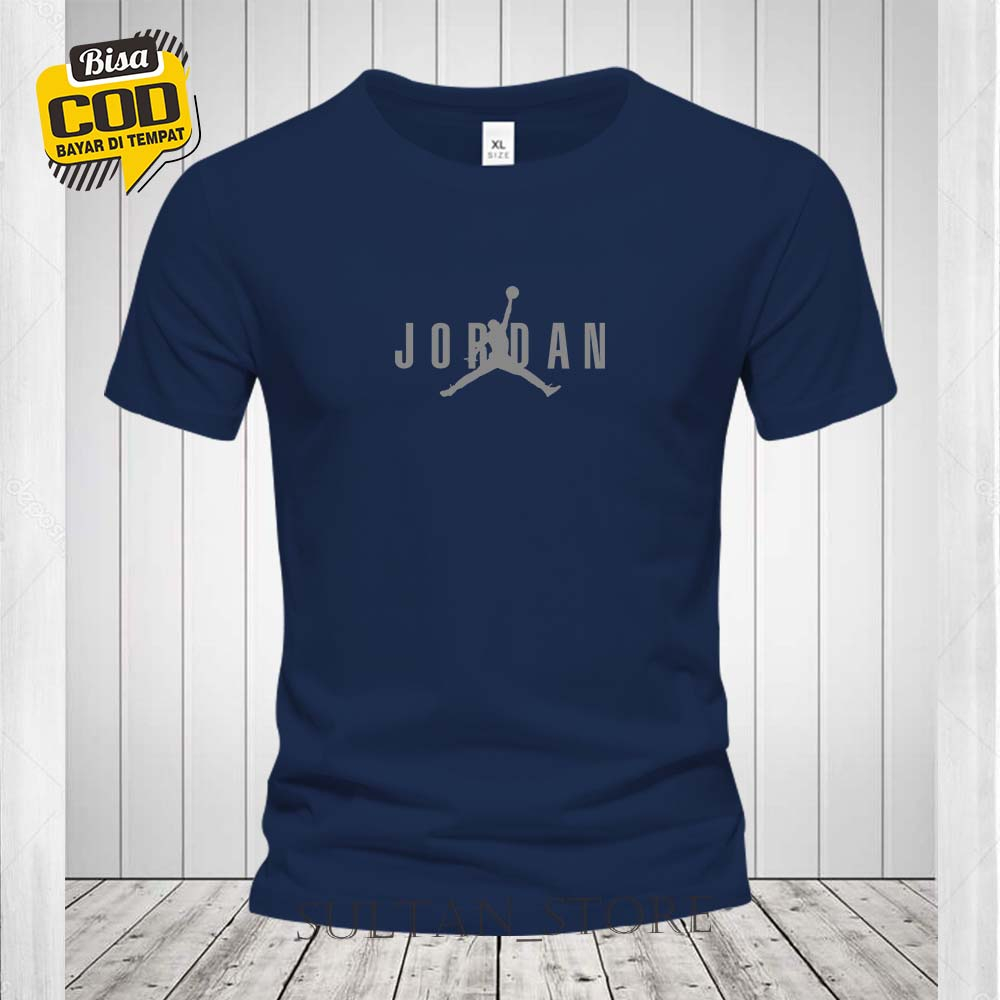 Kaos Jordan Text Logo Silver /Kaos Distro Lengan Pendek Pria Premium /Baju Pria&Wanita