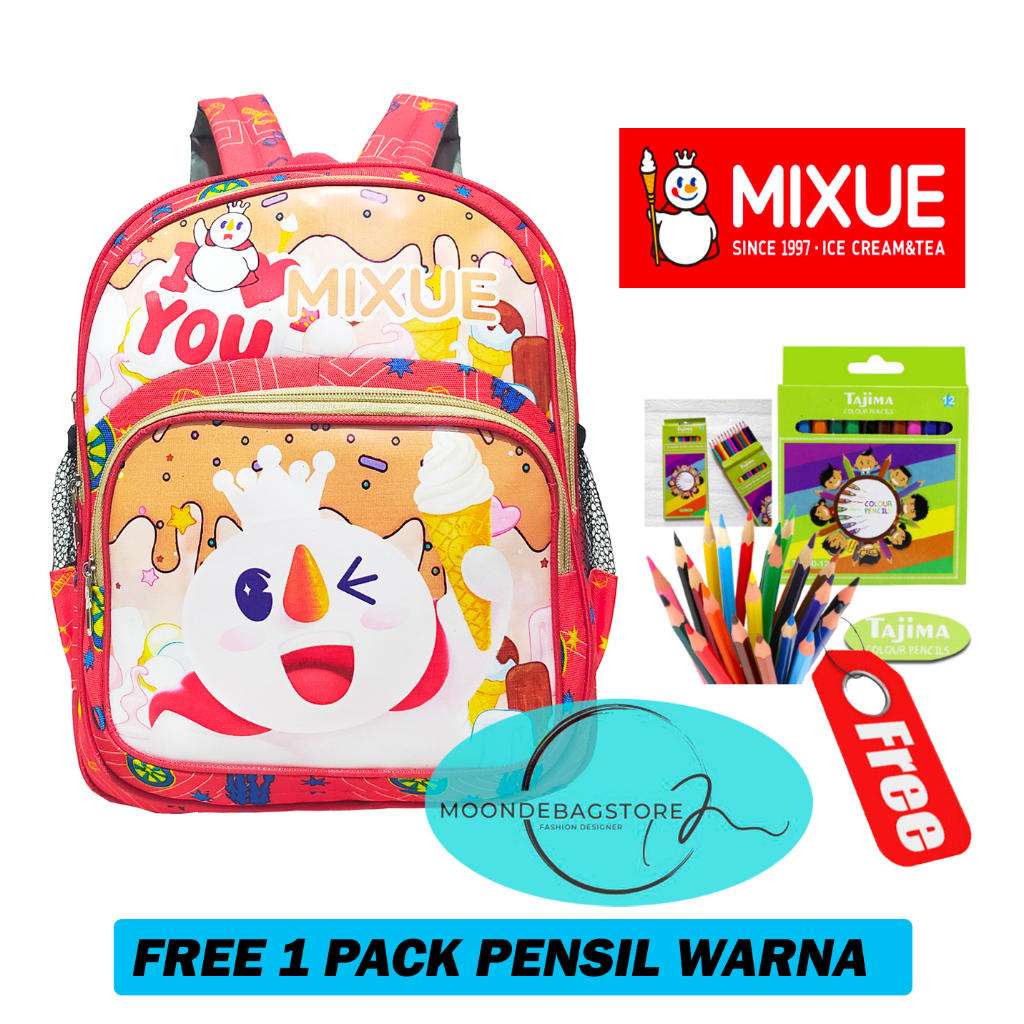 PROMO - Tas Sekolah MIXUE Tas Ransel Anak Sekolah PAUD TK Terbaru 2023 Tas Untuk Ngaji