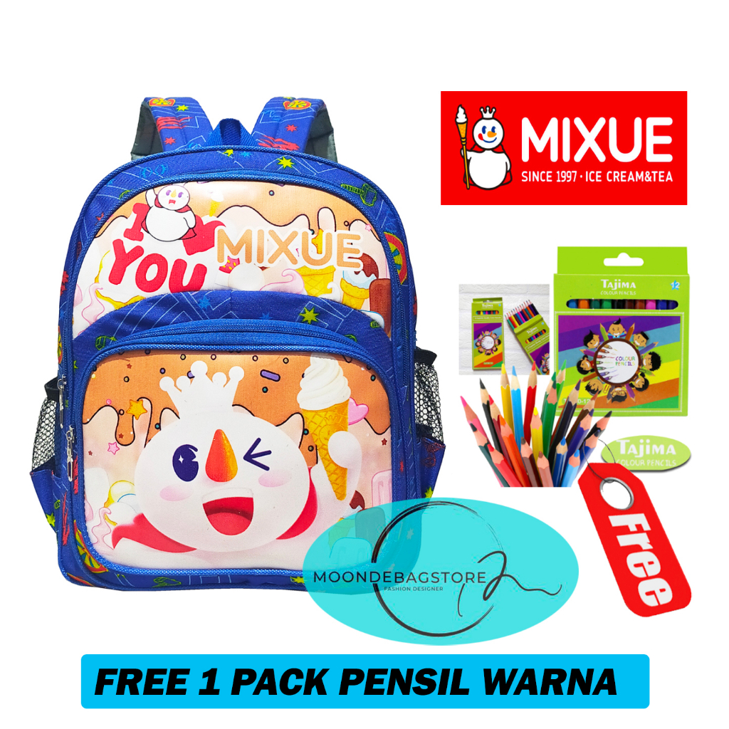 PROMO - Tas Sekolah MIXUE Tas Ransel Anak Sekolah PAUD TK Terbaru 2023 Tas Untuk Ngaji