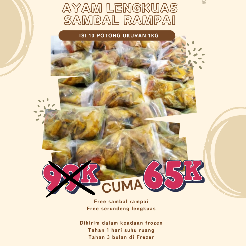 

Ayam Ungkep Lengkuas Sambal Rampai Frozen