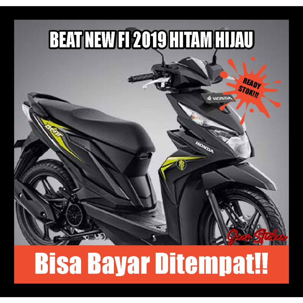 striping beat new fi 2019 hitam hijau