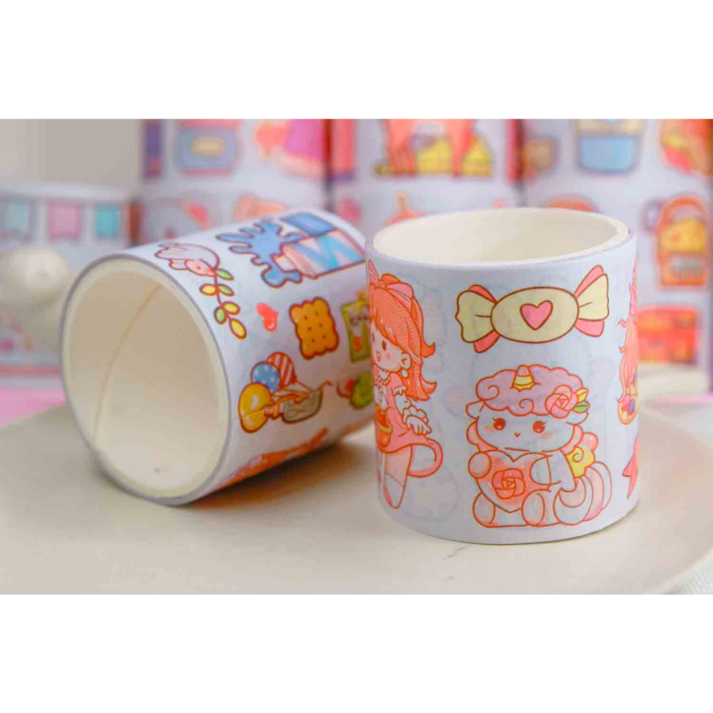 

GROSIR ISI 18 STICKER ROLL VIRAL/WASHI TAPE/SELOTIP BOX/STIKER GULUNG DIY AESTHETIC MOMO SZ-143-02