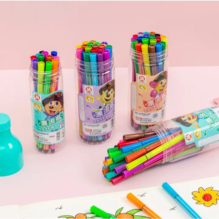 

Spidol Tabung Anak Warna Warni Color Pen Set Isi 12 pcs Spidol Mewarnai