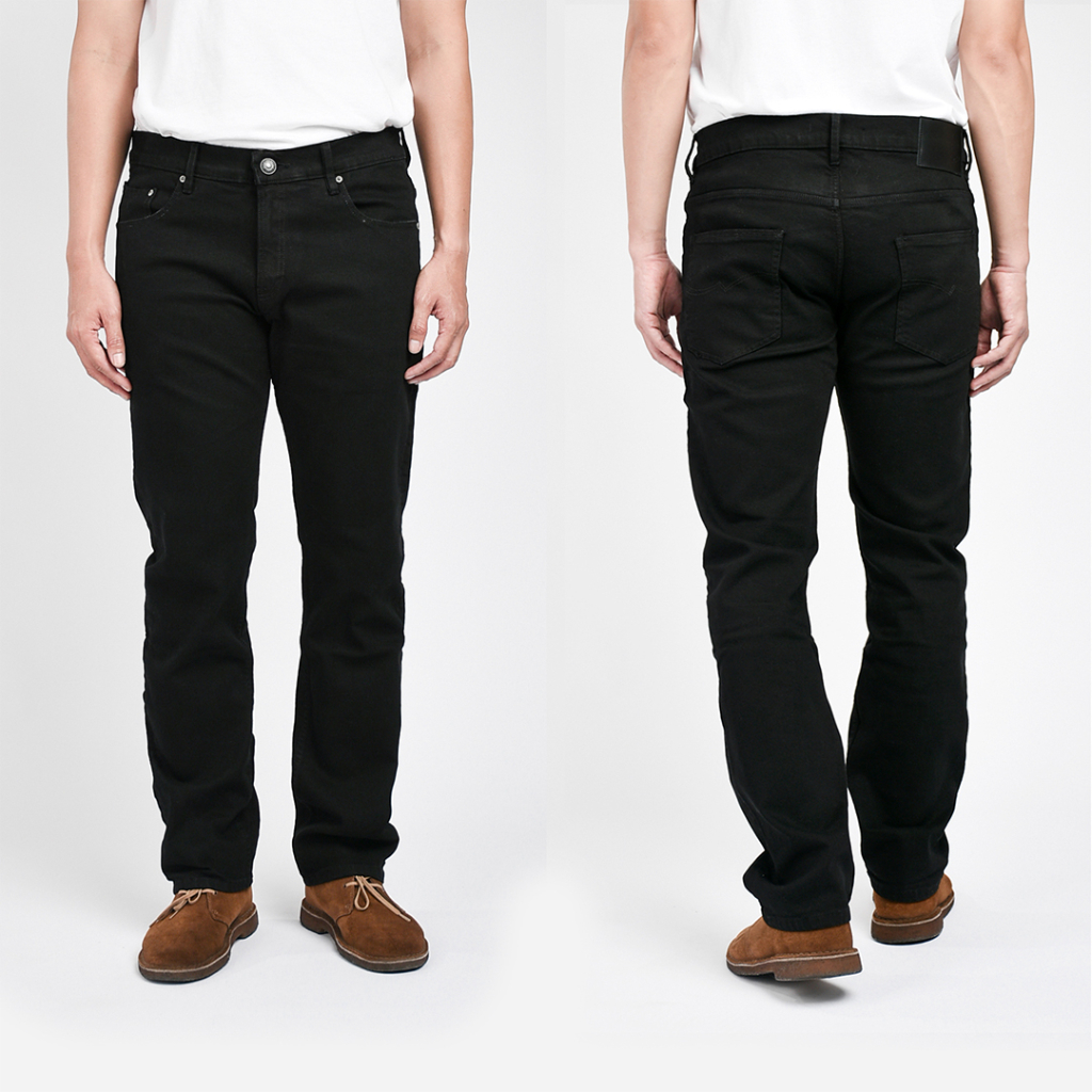 Warning Clothing - Denimes 1.393 Pants | Celana Denim Hitam | Jeans Pria Slimfit Strecth