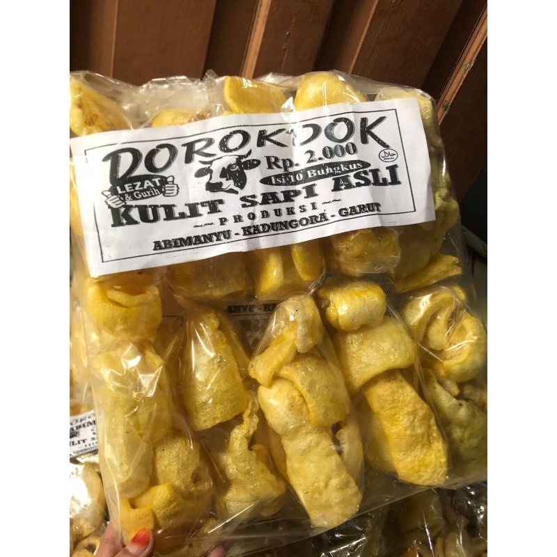 

kerupuk dorokdok kulit sapi /isi 10pcs/gurih renyah / cemilan / makanan