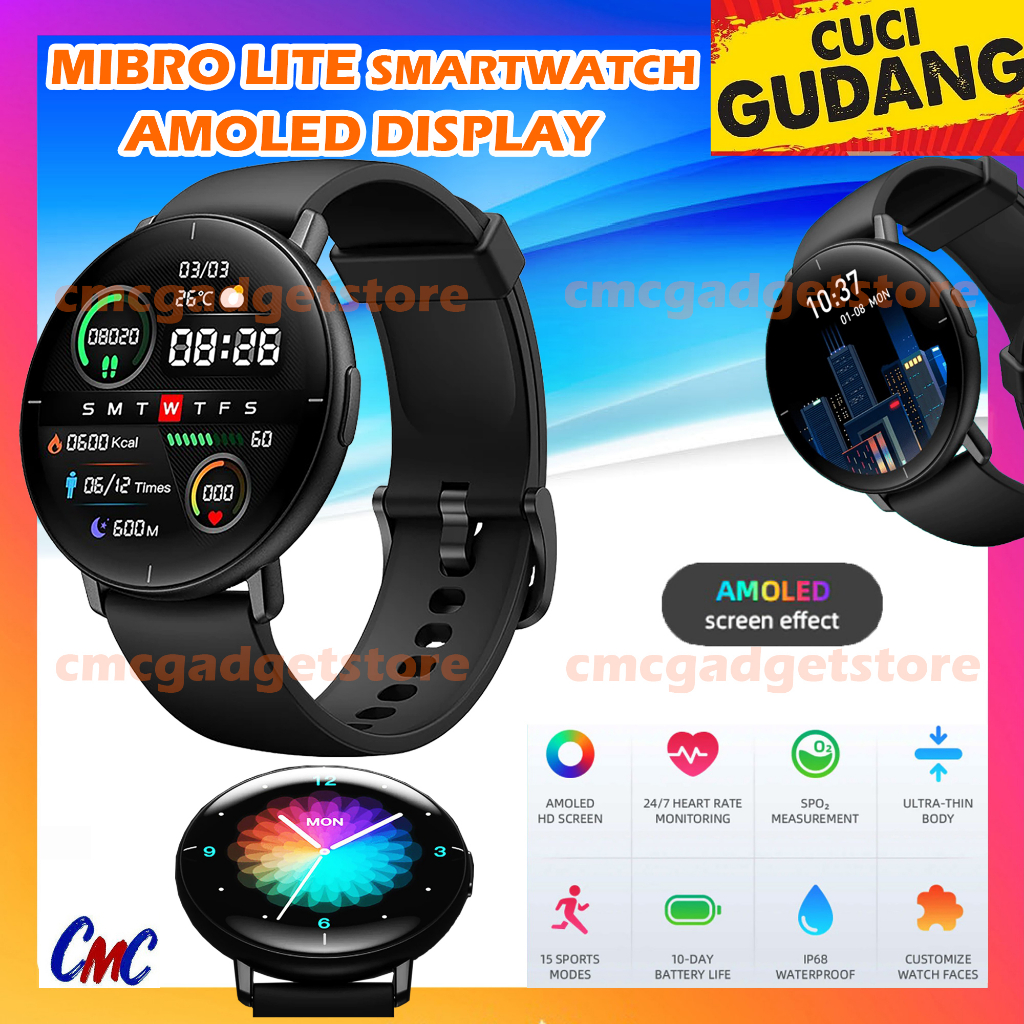 Mfy - Mibro Lite Smartwatch Amoled Display 15 Mode Sport Alt Air X1 Band