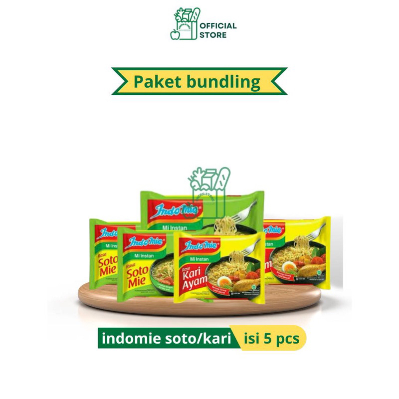 

indomie kuah soto kari ayam 5 pcs paket bundling