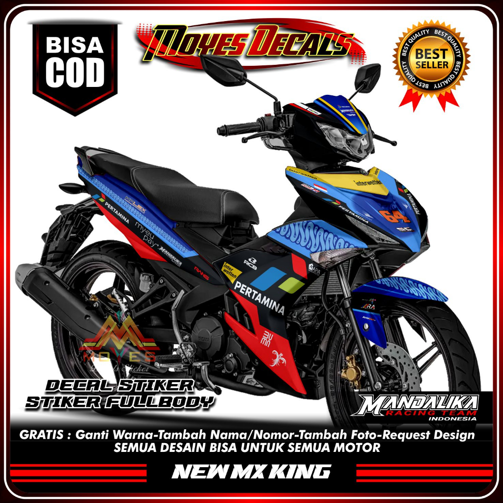 Decal Fullbody Jupiter MX King $$$ Decal Stiker Motor Mx King Design Mandalika