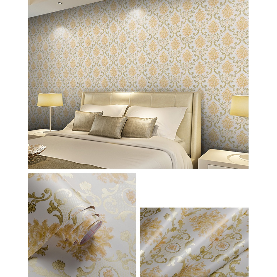 [READY SEMARANG BISA COD] WALLPAPER STIKER WALLPAPER DINDING 10 METER BATIK ABU BATIK ELEGANT HITAM 