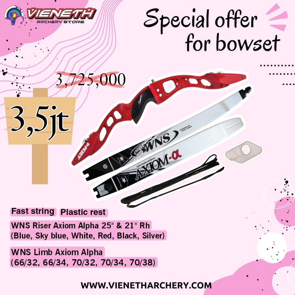 BOW SET RECURVE WNS AXIOM ALPHA BUSUR PANAH ILF BOW SET BARE BOW