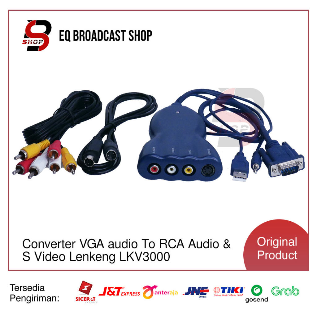 Converter VGA audio To RCA Audio & S Video Lenkeng LKV3000