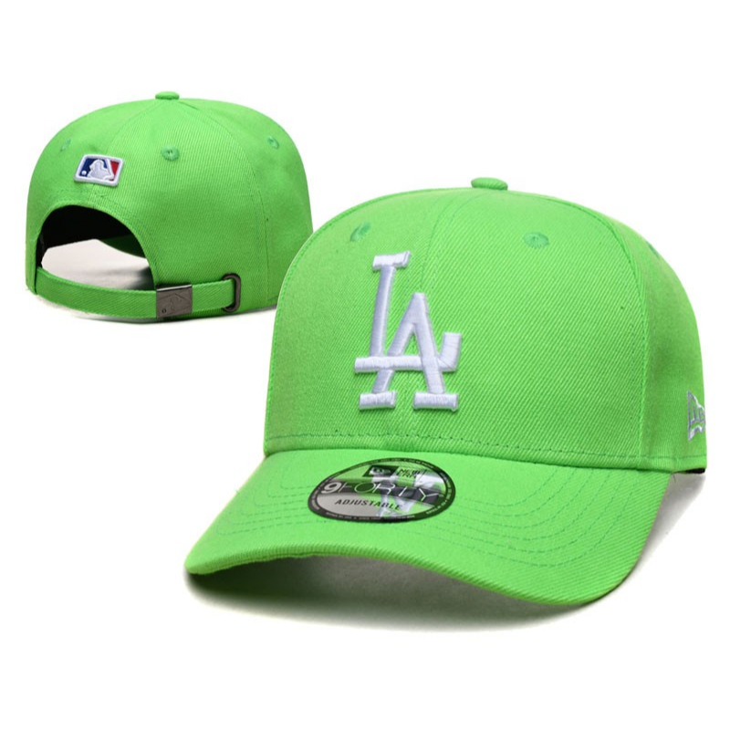 COD Topi LA Baseball Major League Unisex NY Bordir Import Pria Wanita Cap HIJAU NEON