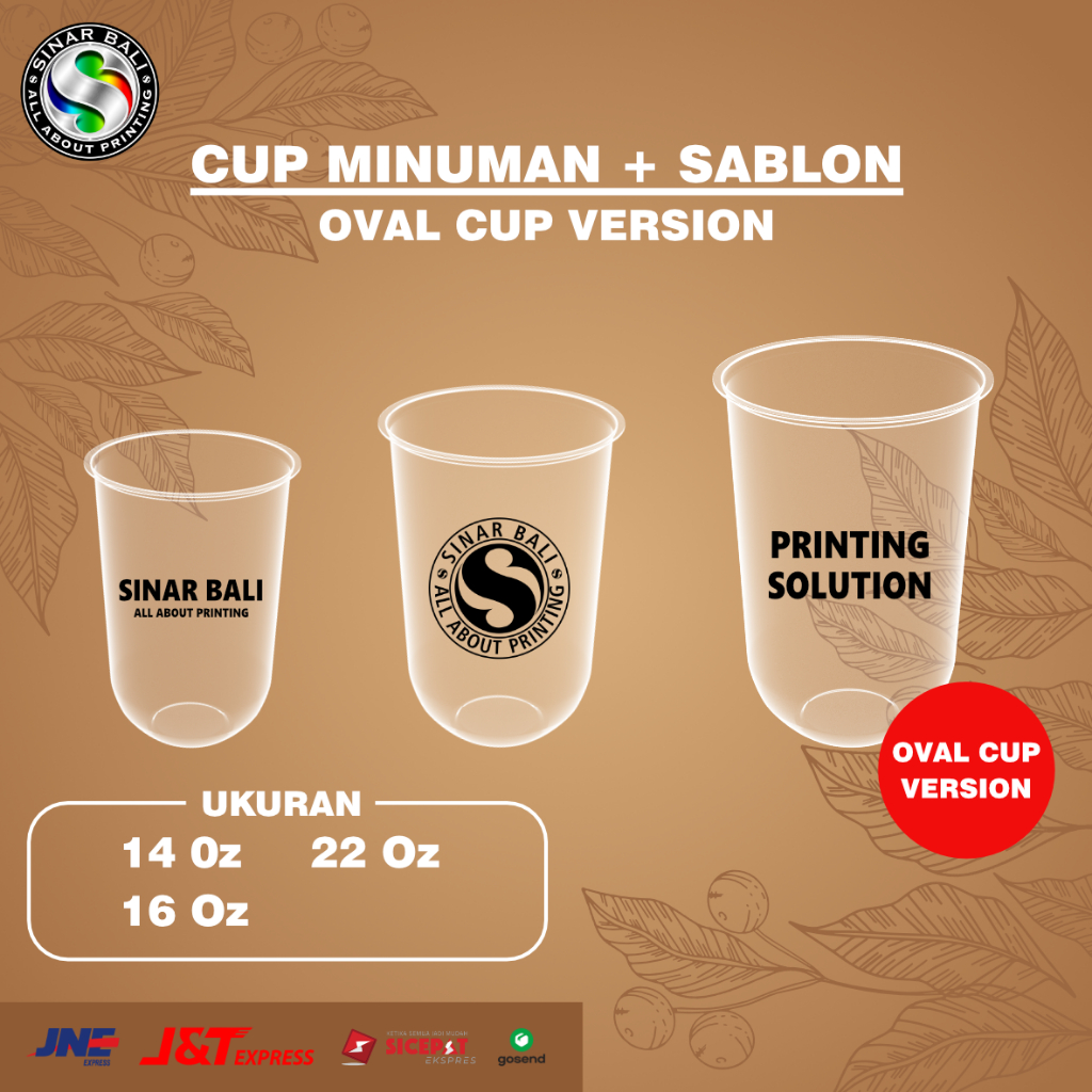 

SABLON GELAS CUP PLASTIK DATAR UKURAN 12OZ CUSTOM LOGO