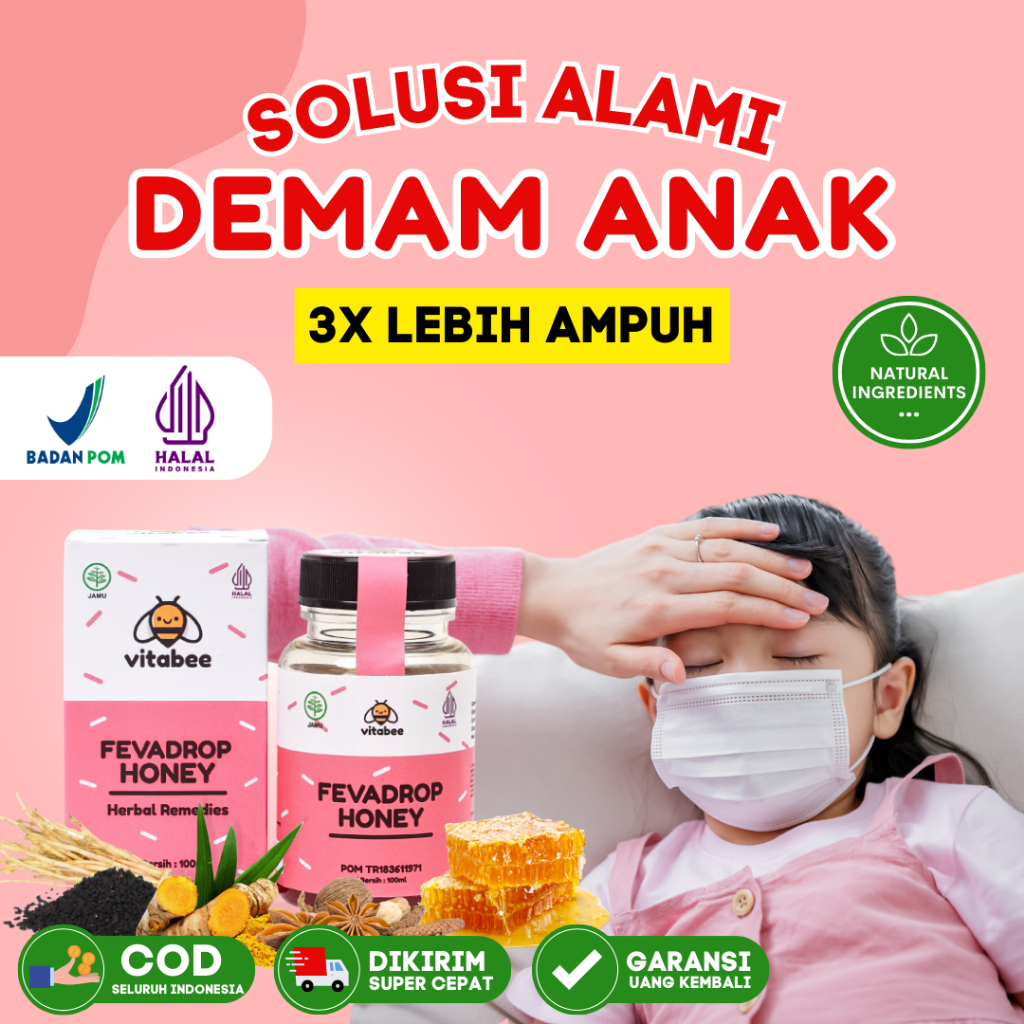 FEVADROP HONEY - Madu Demam Anak / Obat Demam Anak / Obat Panas Anak / Obat Flu Anak / Herbal Demam 