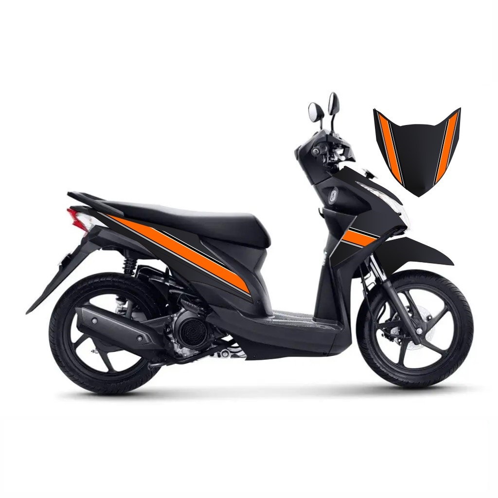 STICKER STRIPING TRANSPARAN HONDA BEAT FI GARIS OREN