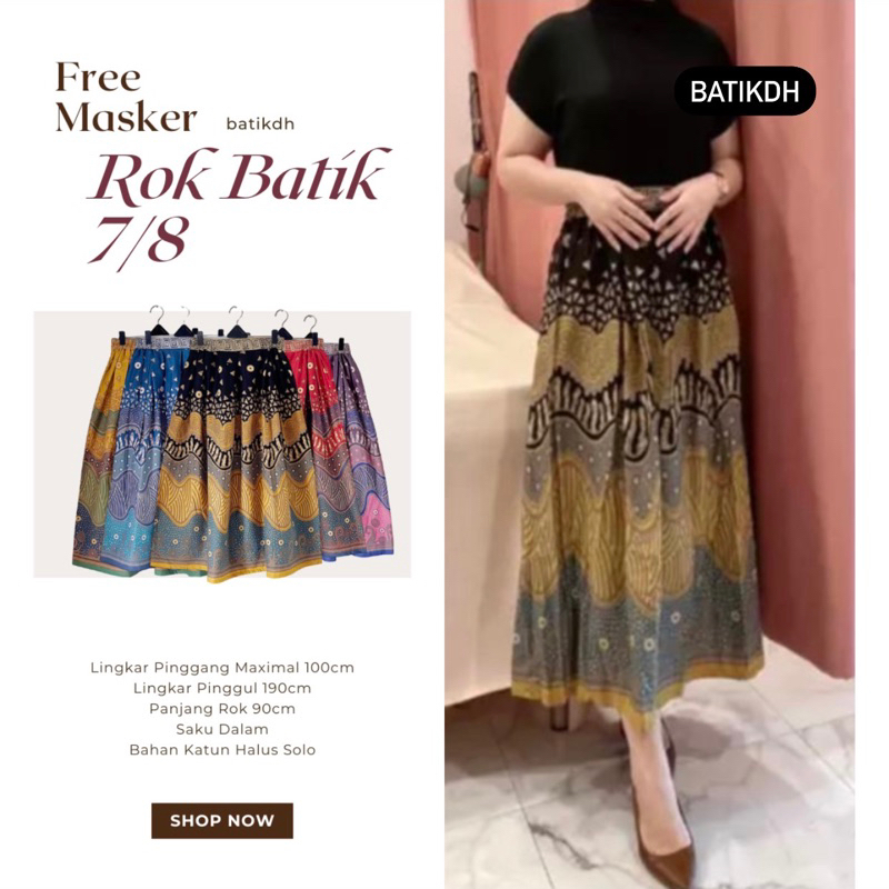 Rok 7/8 Batik Wanita Modern Bahan Katun Halus Solo