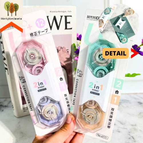 

Correction Tape 2 in 1 Model Doublehead 2 Sisi XDM-6171 Dengan 2 Varian Warna Correction Roll Stationery Alat Tulis Kantor Sekolah Ready Grosir Kado Ulang Tahun