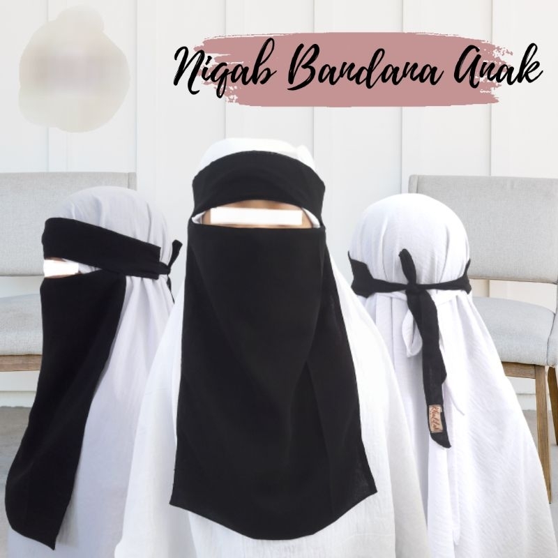 Khalilah collection - Niqab bandana anak cadar anak umur 7-10 tahun cadar anak SD