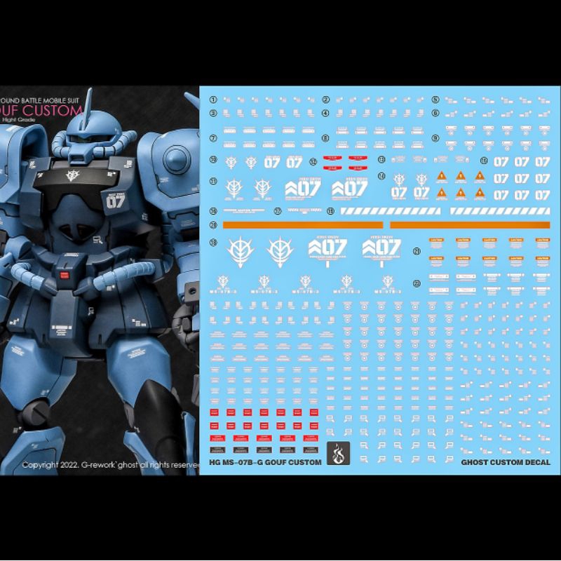 HG GOUF CUSTOM WATER DECAL GHOST CUSTOM DECAL