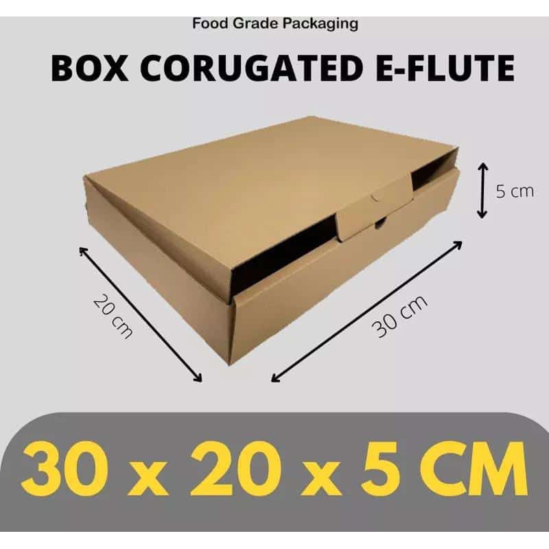 

KARDUS BOX 30x20x5 cm / BOX KARTON CORUGATED DIECUT E-FLUTE / BOX PIZZA BAJU