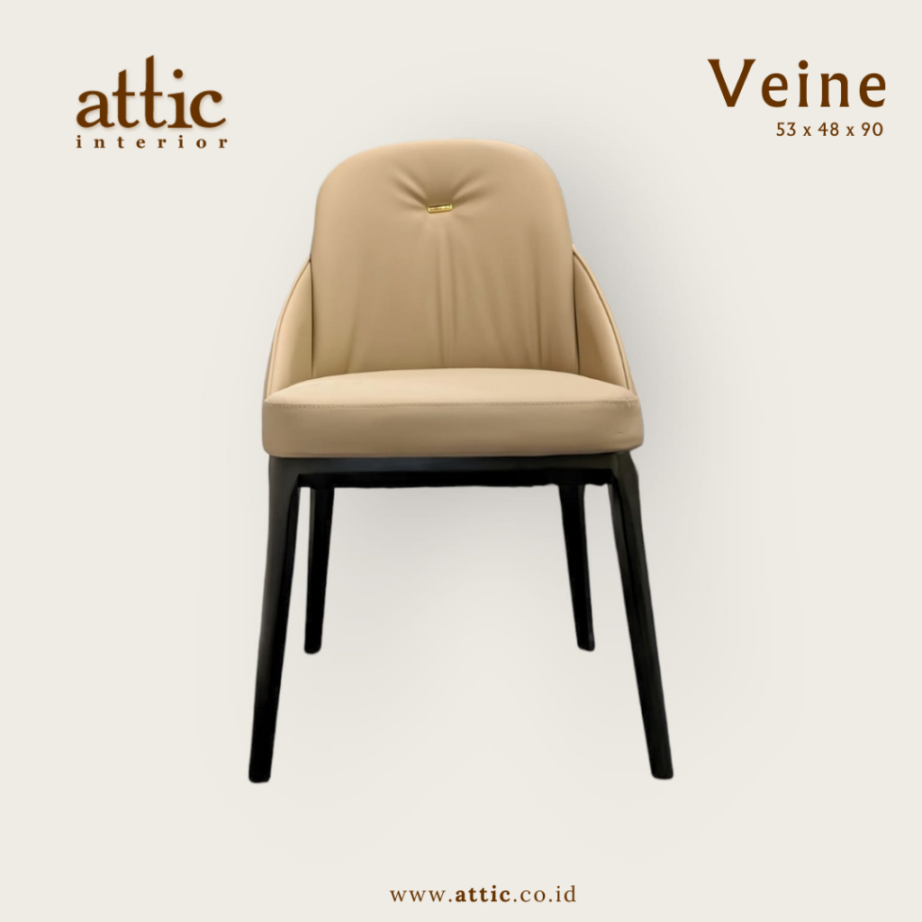 VEINE Kursi Makan Kulit Sintetis Dining Chair Dining Set Modern Import Kursi Hotel Kitchen Set Kursi