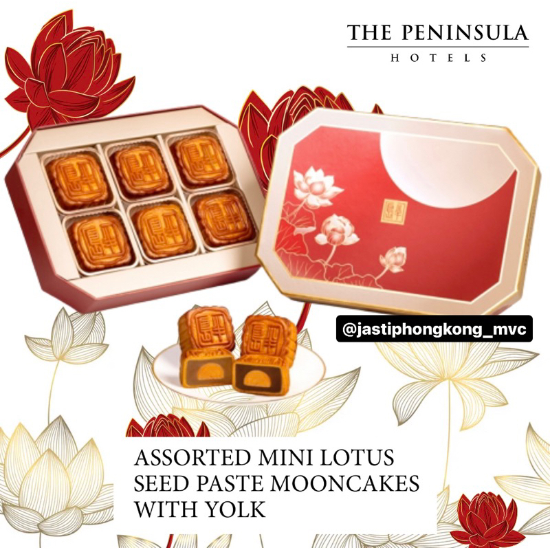 

PENINSULA MOONCAKES ASSORTED MINI LOTUS SEED PASTE WITH YOLK | Jastip Peninsula Hongkong | Mooncake Hongkong