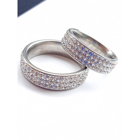 Cincin Titanium Asli Anti Karat Cantik Wanita Imitasi emas putih Bling-Bling Kekinian Couple Berlian