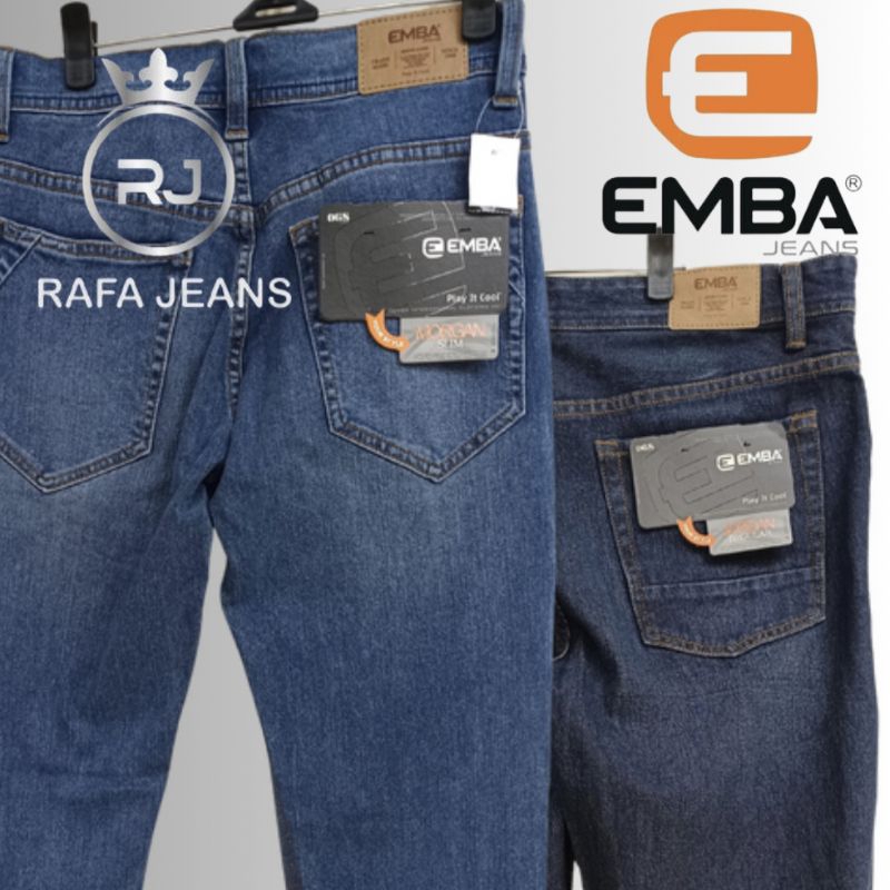 Celana Jeans EMBA Slim fit Original (rijek minor/dikit)
