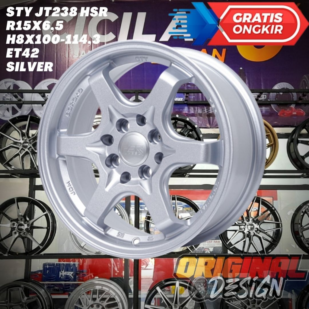 Velg Mobil Jazz , Mobilio , Nova , Freed , HSR STY Ring 15 R15 Silver
