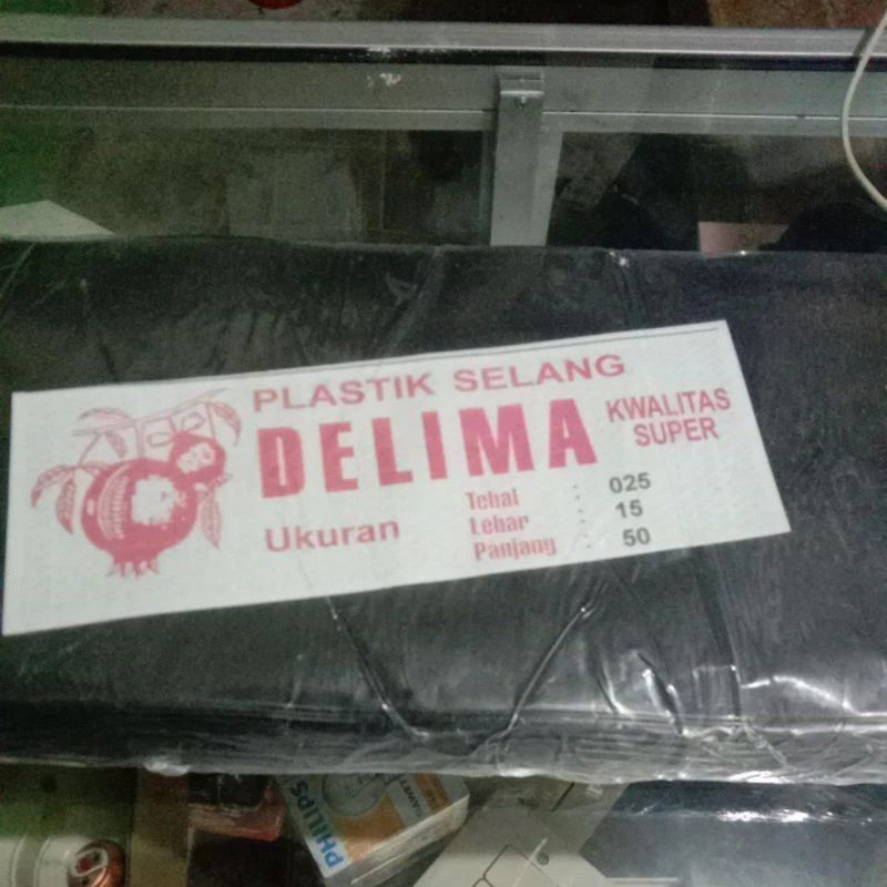 Selang plastik 3" hitam delima teba 0,25 mm 50M