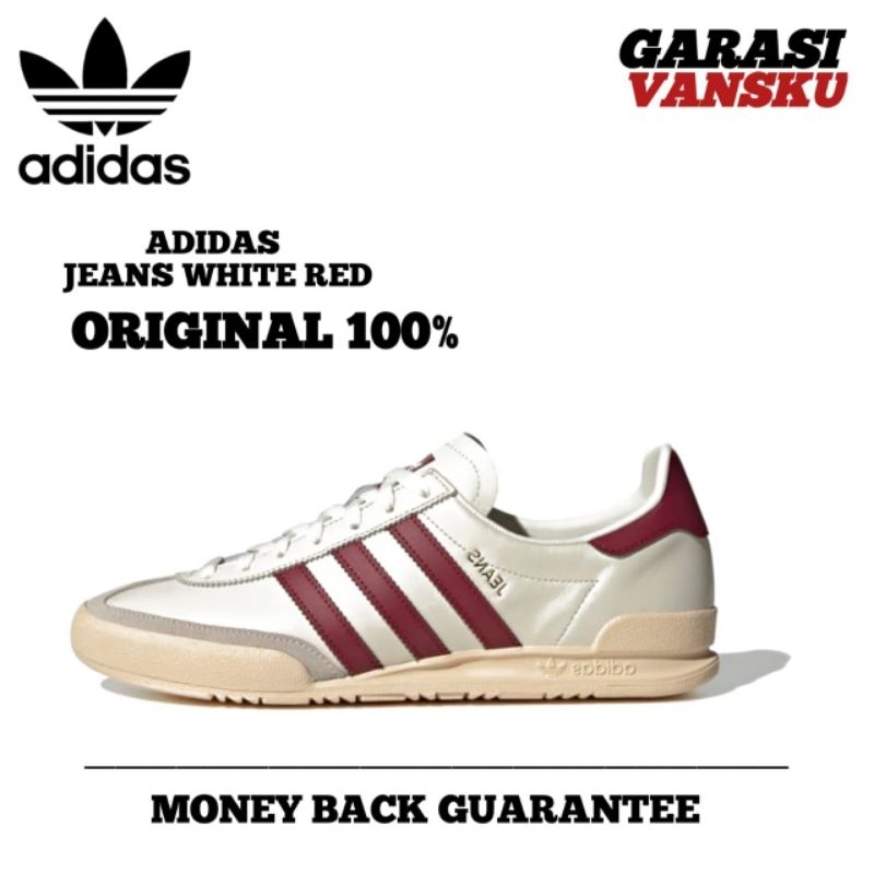 ADIDAS JEANS WHITE RED ORIGINAL