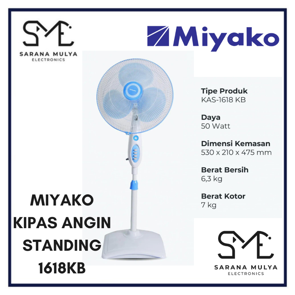 KIPAS ANGIN STANDING MIYAKO 1618KB - MIYAKO KIPAS ANGIN BERDIRI 16INCH