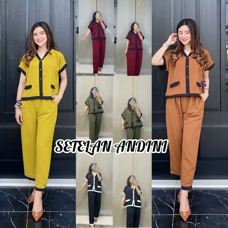 SETELAN WANITA ANDINI TERBARU/SETELAN BAJU WANITA KEKINIAN/SETELAN IBU MENYUSUI