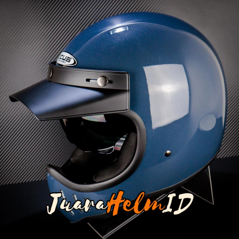 ZEUS HELM ZS916 D SOLID /  BLUE GREY / ZS916D - ZS 916 RETRO CLASSIC