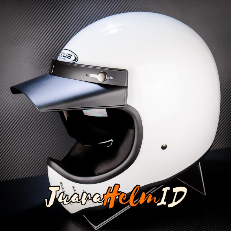 ZEUS HELM ZS916 D SOLID / WHITE / ZS916D - ZS 916 RETRO CLASSIC