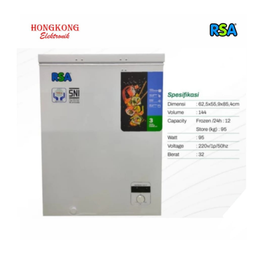 RSA Chest Freezer 144 Liter CF-160 Kulkas Box