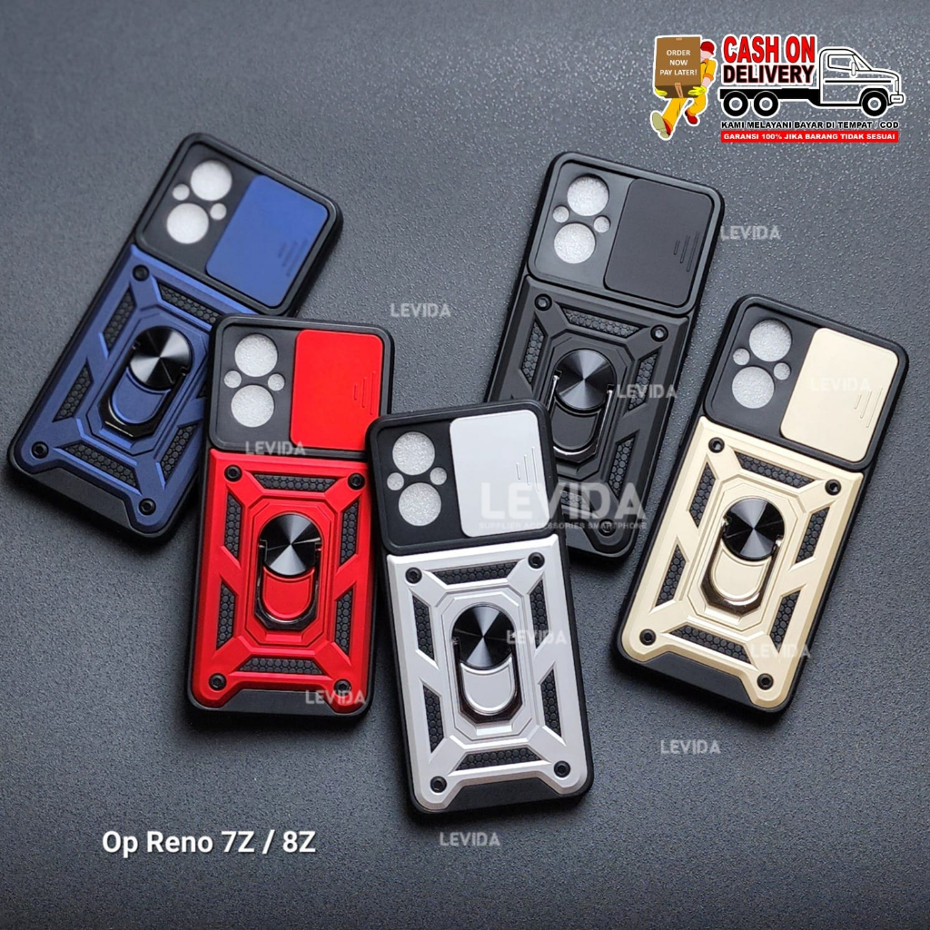 Oppo Reno 7z Oppo Reno 8z Oppo Reno 6 5g  Case Robot Slide Kamera Protect + Ringstand Oppo Reno 7z O