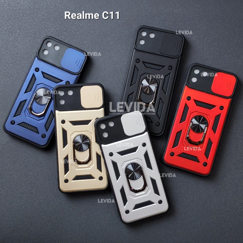 Case For Realme C11 Realme C15 Realme C33 Case Robot Slide Kamera Protect + Ringstand Realme C11 Rea