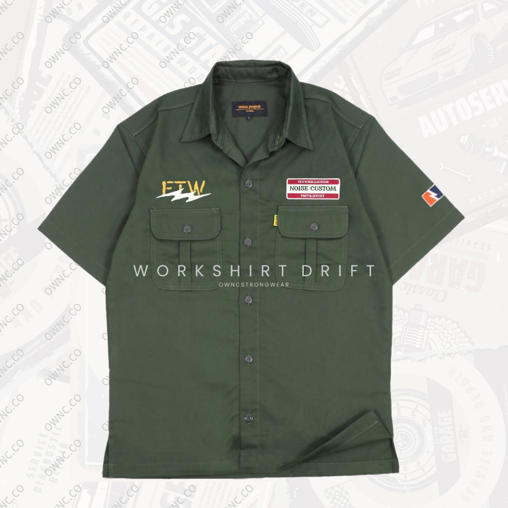 NOISE - Kemeja Workshirt Hijau Original Noise Pria Wanita Terbaru