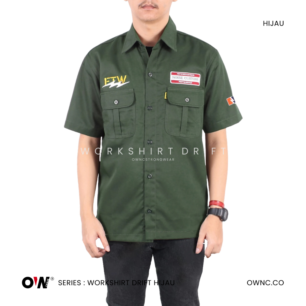 NOISE - Kemeja Workshirt Hijau Original Noise Pria Wanita Terbaru